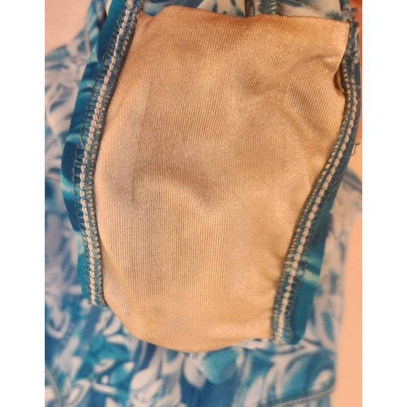 Maxine 1 Pc.Turquoise Bathing Suit Swim Dress 14 HAWAII FLORAL Beach Cruise NWOT - Picture 9 of 9